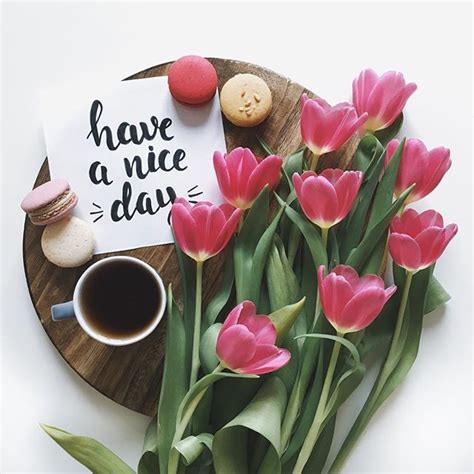 Tulips Macarons Happysunday Onthetable Sunday Coffee Good Morning