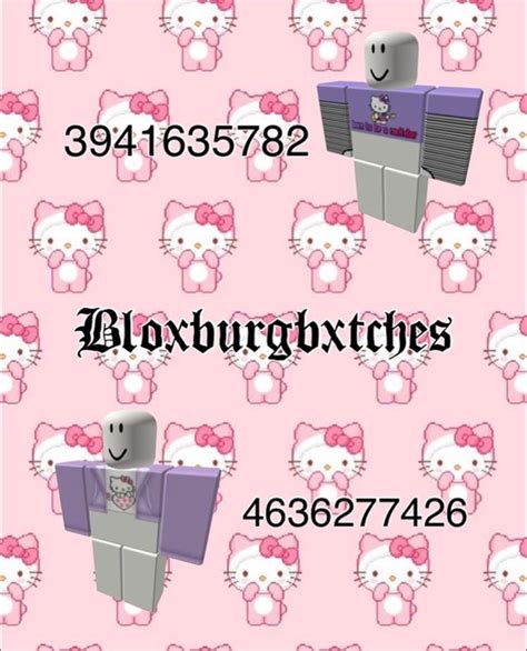 Hello Kitty Pjs Bloxburg Decal Codes Hello Kitty Clothes Hello Kitty