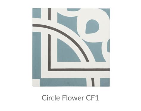 Cement Tile Circle Flower Style 8 Inch Square Tile Set Etsy