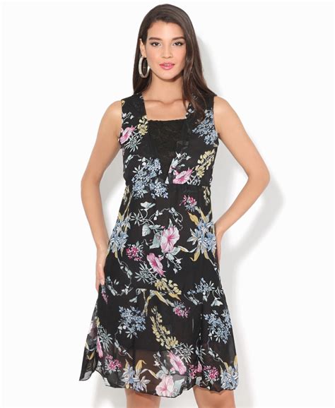 Dress Lace V Neck Floral Chiffon Dress Krisp