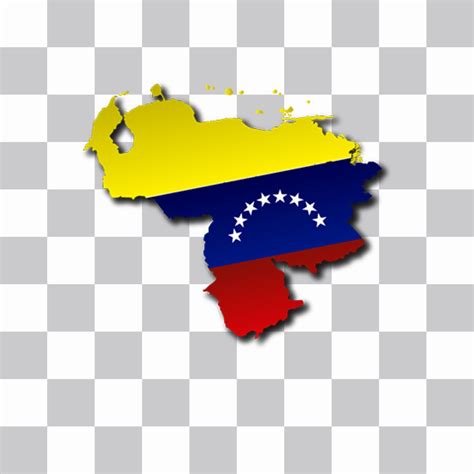 Mapa De Venezuela Con La Bandera Para Pegar En Tus Fotos Como Sticker