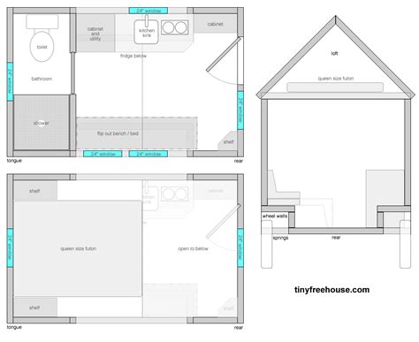 Example layouts and floor plans: How Much Should Tiny House Plans Cost? - The Tiny Life