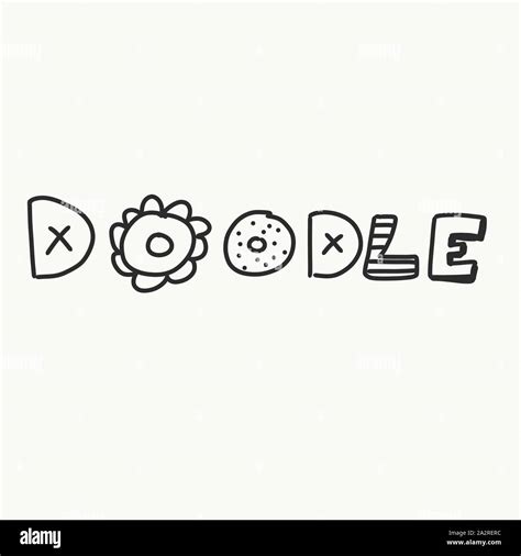 Vector Of The Word Doodle Handmade Nice Lettering D O L And E Stock