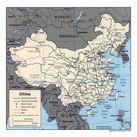 Grande detallado mapa político y administrativo de China con carreteras