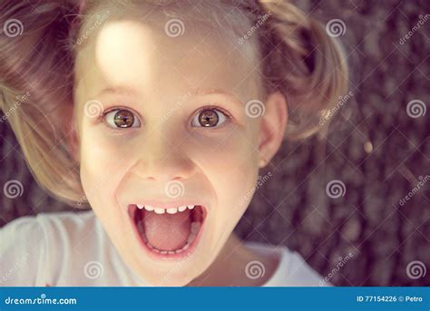 Excited Face Of Pretty Girl In Summer Park Royalty Free Stock Image 77154226