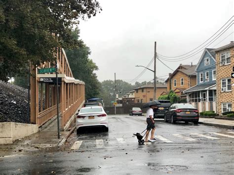 Heavy Rain Falling On Staten Island Flash Flooding Concerns
