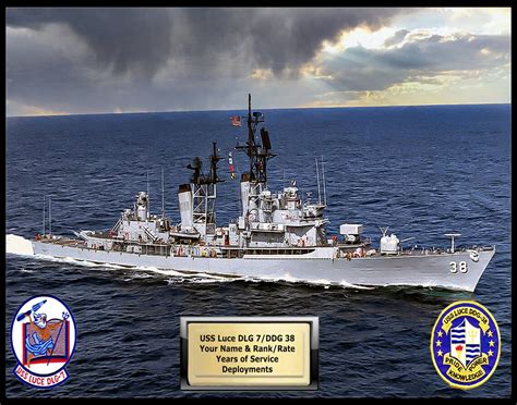 Uss Luce Ddg 38 Custom Personalized Photo Navy Guided Etsy