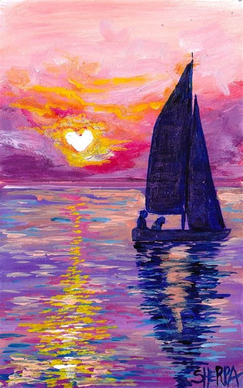 Sunset Love Boat Easy Painting In Acrylic Step By Step Live Stream
