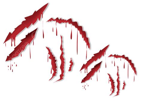 Scratch Scary Claw Scratch Red Print Png Transparent Clipart Image