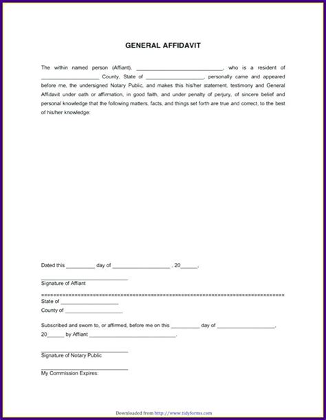 South African Free General Affidavit Template Word Printable Templates