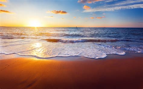 วอลเปเปอร์ 2880x1800 Px ชายหาด มหาสมุทร ทะเล พระอาทิตย์ขึ้น พระ