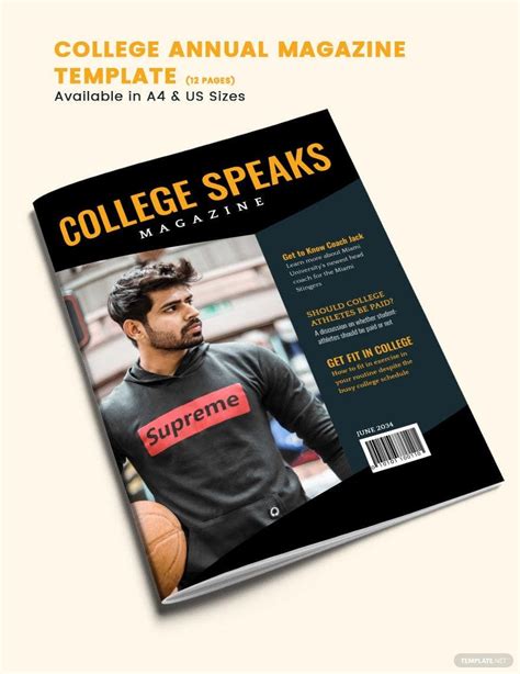 College Annual Magazine Template In Indesign Word Publisher Pages
