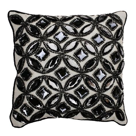 Black Jeweled Pillow 12 In Throw Pillows Black Accent Pillow Pillows