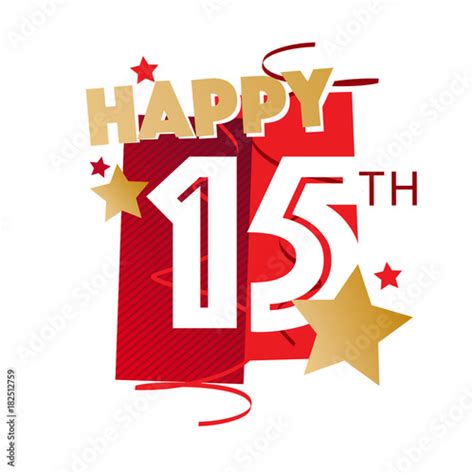 Happy 15th Birthday Stock Vector Adobe Stock