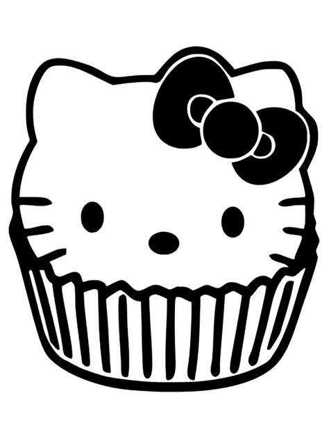 Free printable hello kitt patterns free hello kitty coloring pages. cupcake hello kitty kleurplaat | Kleurplaten, Hello kitty ...