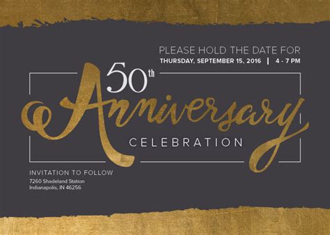 Save The Date — 50th Anniversary Client Celebration