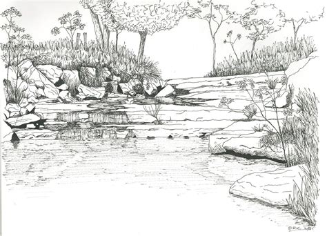  click here to print  or alternatively, use browser print option. River Landscape Coloring Pages | Colorful landscape ...