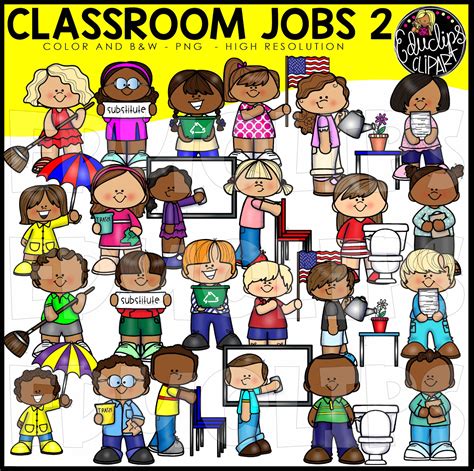 Classroom Jobs Clip Art 👉👌classroom Jobs 3 Clip Art Bundle Etsy