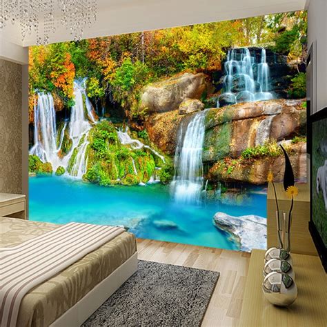 Price listed is for 1 square meter. Nature Landscape Custom 3D Wall Mural Wallpaper Small ...