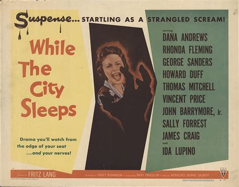 While The City Sleeps 1956 Original Movie Poster Fff