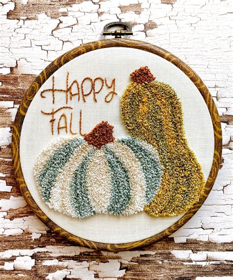 Digital Download Happy Fall Punch Needle Pattern Punch Needle