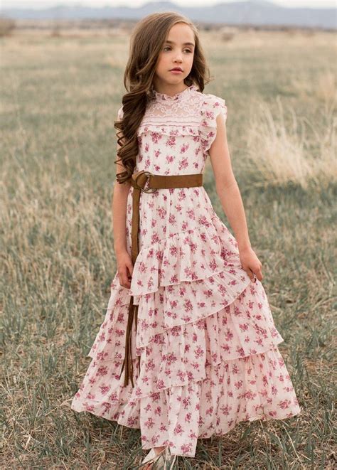 Caroline Maxi Dress In Vintage Floral Joyfolie Modest Girls Dresses