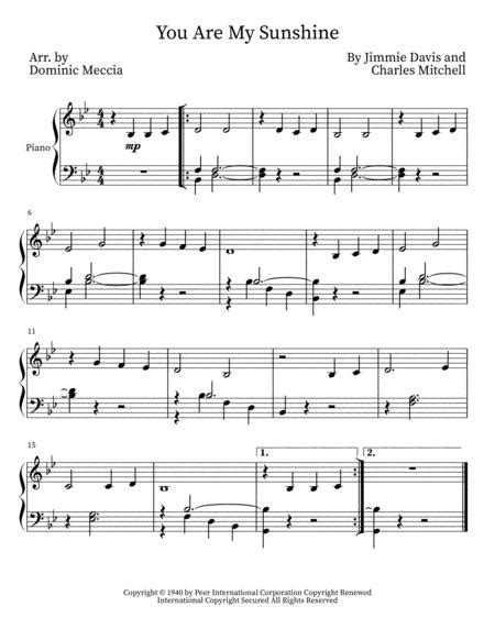 You Are My Sunshine Piano By Digital Sheet Music For Individual Part