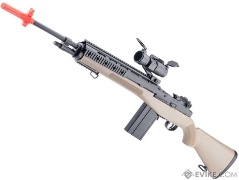 Agm M14 Full Size Airsoft Spring Powered Sniper Rifle Red Dot Col