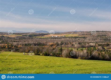 Countryside Landscape With Farm In Quebec Canada Stock Image Image