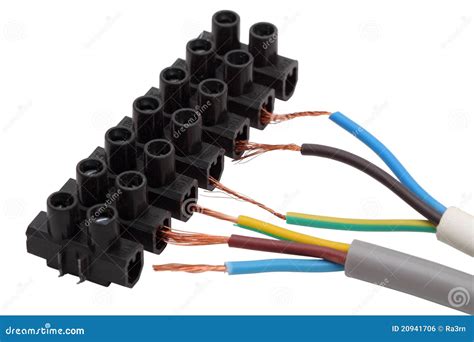 Electrical Cables And Connector Block Stock Photo Image Of Isolated