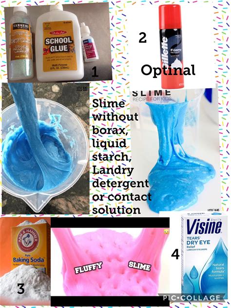 Make sure you scrape the edges of the bowl with the spoon as you stir to get all the glue mixed in. Slime without borax, Landry detergent, liquid starch or contact lens solution | Fluffy slime ...