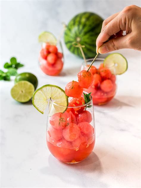 Watermelon Balls With Lime And Mint Syrup Recipe Mint