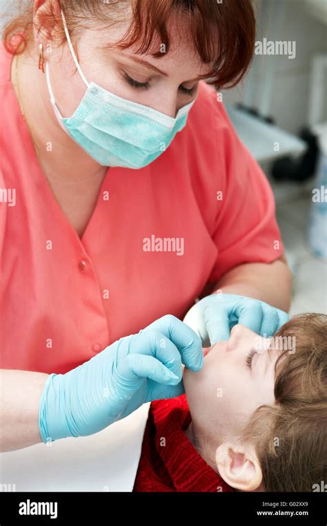 At Dentist Medic Orthodontic Doctor Examination Stock Photo Alamy