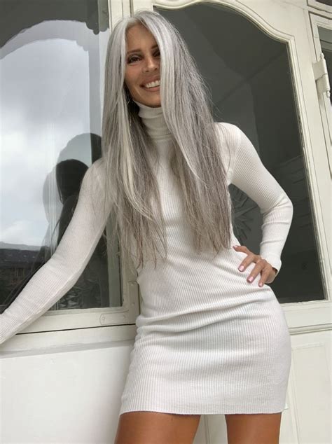 Photos Annika Von Holdt Long Gray Hair Gray Hair Highlights Grey