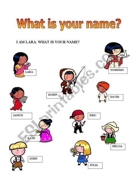 What Is Your Name Esl Worksheet By Zuzka