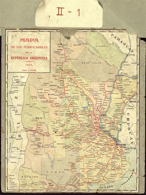 Mapa de los ferrocarriles de la República Argentina Impreso Archivo