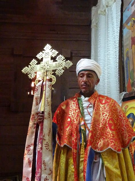 Ethiopian Orthodox Priest Holding A Cross Orthodox Priest Processional