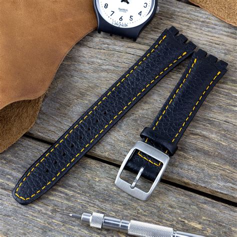 Genuine Leather 17mm Replacement Watch Strap For Swatch In A Choice Of