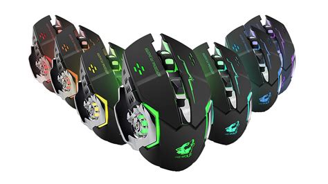 Wireless Gaming Mouse Led Rgb Backlight Usb Rechargeable Free Wolf X8