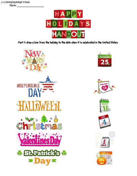 Holidays And Celebrations Online Worksheet For K 12 You Can Do The
