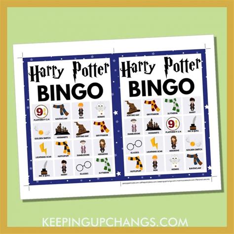 Harry Potter Bingo Pictures Words X X Grid FREE Printables