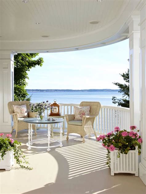 Porch Overlooking The Sea Dream Beach Houses Lake Cottage Lakeside