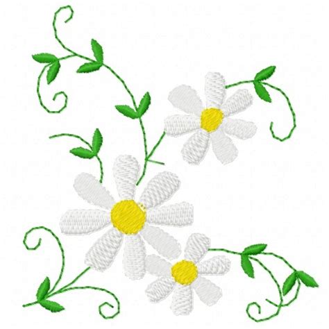 Daisy Flowers Embroidery Design Annthegran