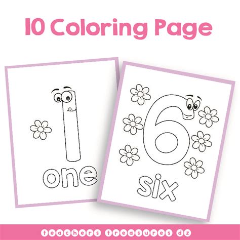 1 10 Numbers Printable Coloring Page Made By Teachers