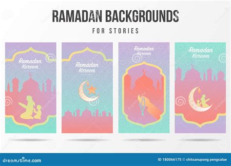 Set Of Instagram Stories Ramadan Kareem Or Eid Mubarak Social Media