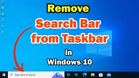 How To Remove Windows Search Bar From Taskbar Youtube