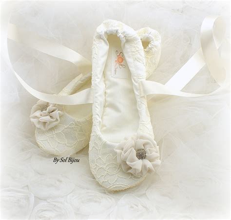 Ivory Ballet Flats Wedding Flats Lace Ballet Slippers For Wedding With