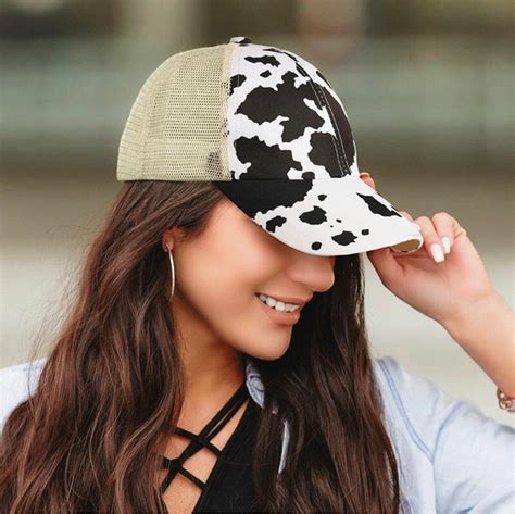 Cow Print Hat Etsy