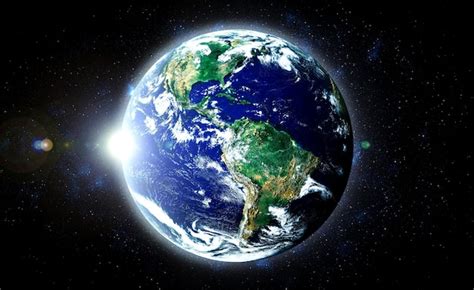 Planeet Aarde Globe Uitzicht Vanuit De Ruimte Met Realistisch