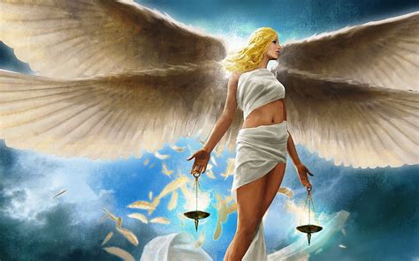 Angel Of Justice Girl Art Double Wings Scale Digital Feathers Hd Wallpaper Peakpx